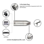 Adaptador de Áudio com Caixa Metálica 3.5mm Fêmea 1/8 TRS para Carnott Macho XLR Macho