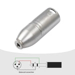 Adaptador de Áudio com Caixa Metálica 3.5mm Fêmea 1/8 TRS para Carnott Macho XLR Macho
