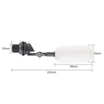 Válvula flutuante mini de plástico para aquários/humidificadores/pequenos tanques de água, 1/2 polegada/20mm preto, 1/2 polegada/20mm cinzento, 1/2 polegada/20mm com bloqueio ajustável, 3/4 polegada/25mm preto, 3/4 polegada/25mm cinzento