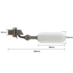 Válvula flutuante mini de plástico para aquários/humidificadores/pequenos tanques de água, 1/2 polegada/20mm preto, 1/2 polegada/20mm cinzento, 1/2 polegada/20mm com bloqueio ajustável, 3/4 polegada/25mm preto, 3/4 polegada/25mm cinzento