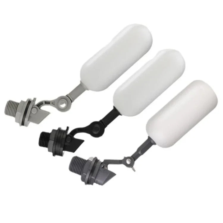 Válvula flutuante mini de plástico para aquários/humidificadores/pequenos tanques de água, 1/2 polegada/20mm preto, 1/2 polegada/20mm cinzento, 1/2 polegada/20mm com bloqueio ajustável, 3/4 polegada/25mm preto, 3/4 polegada/25mm cinzento
