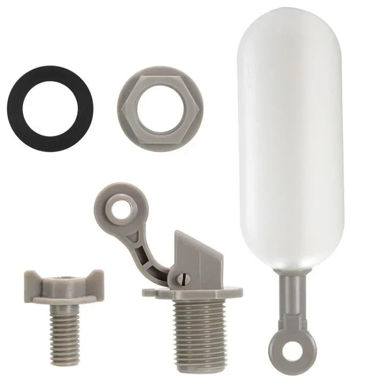 Válvula flutuante mini de plástico para aquários/humidificadores/pequenos tanques de água, 1/2 polegada/20mm preto, 1/2 polegada/20mm cinzento, 1/2 polegada/20mm com bloqueio ajustável, 3/4 polegada/25mm preto, 3/4 polegada/25mm cinzento