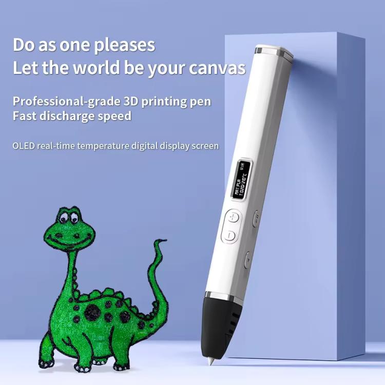 Kit de Caneta de Impressão 3D com Corpo Destacável, Ecrã OLED HD e Controlo Preciso de Temperatura – Ajustável em 3 Velocidades, Sem Ficha, Ficha US, Ficha EU