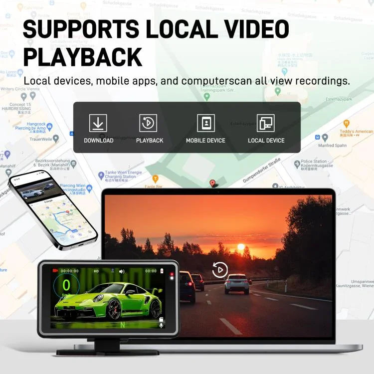 Câmara de Carro de 5 Polegadas 1080P com WIFI e Ecrã HUD, DVR de Carro, L5965