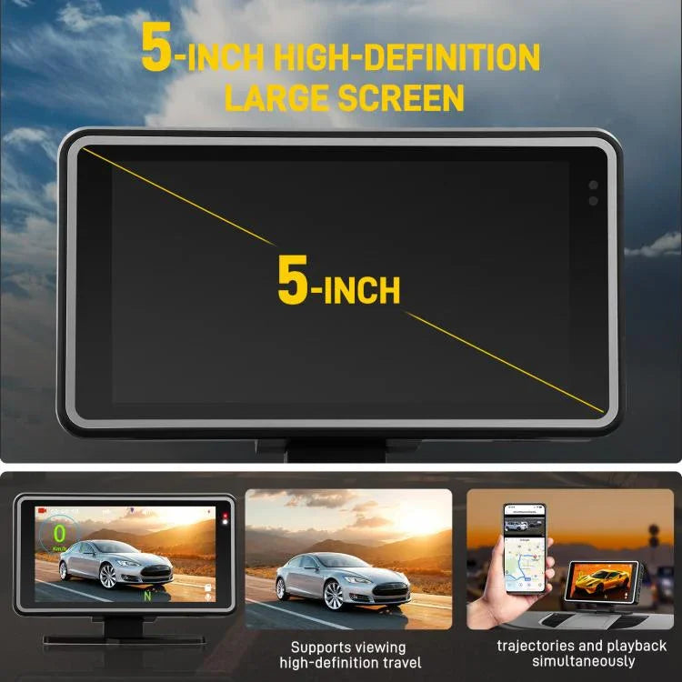 Câmara de Carro de 5 Polegadas 1080P com WIFI e Ecrã HUD, DVR de Carro, L5965