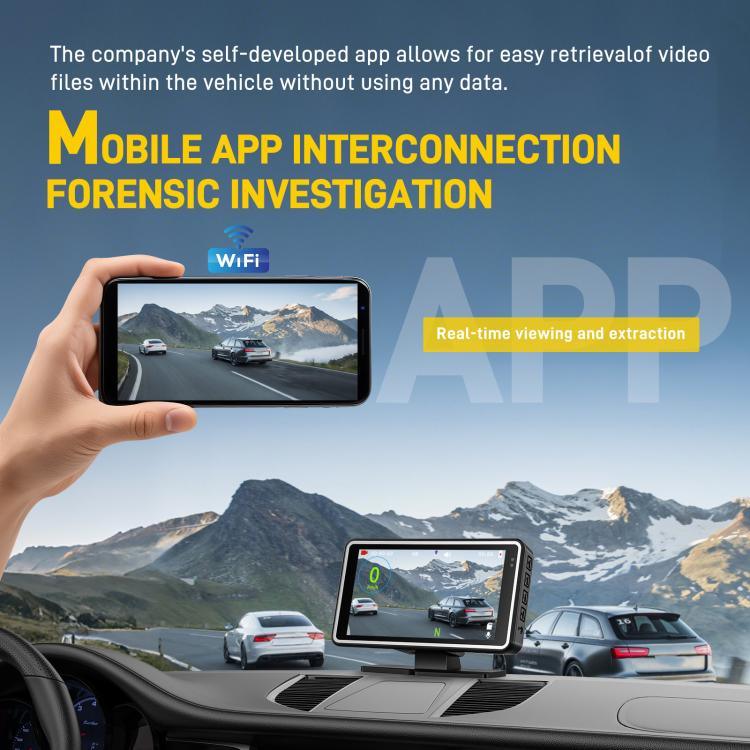 Câmara de Carro de 5 Polegadas 1080P com WIFI e Ecrã HUD, DVR de Carro, L5965