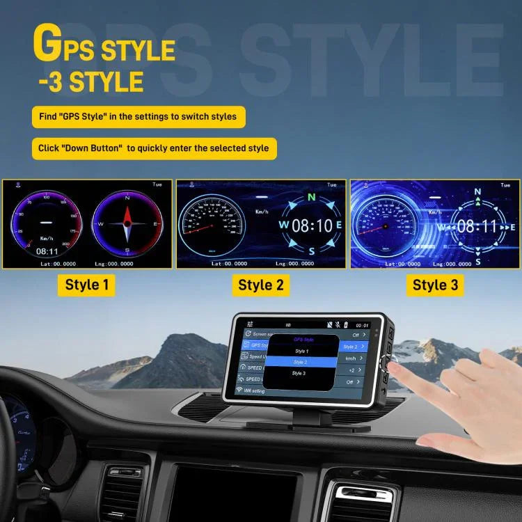 Câmara de Carro de 5 Polegadas 1080P com WIFI e Ecrã HUD, DVR de Carro, L5965
