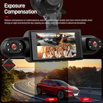Câmara de Tablier de Carro de 3 Polegadas 1080P com Quatro Lentes, Câmaras Internas 480P Esquerda, Direita e Traseira, L5972