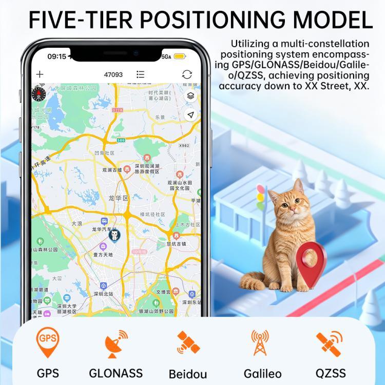 Colar para Animais com Localização GPS/WIFI em Tempo Real, SOS, Cerca Eletrónica de Alerta