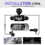 Câmara DVR de Carro 2K de 3 Polegadas com WiFi, Gravação Quádrupla, Gravador de Carro HD com Sensor de Gravidade 1080P, L5942
