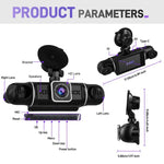 Câmara DVR de Carro 2K de 3 Polegadas com WiFi, Gravação Quádrupla, Gravador de Carro HD com Sensor de Gravidade 1080P, L5942