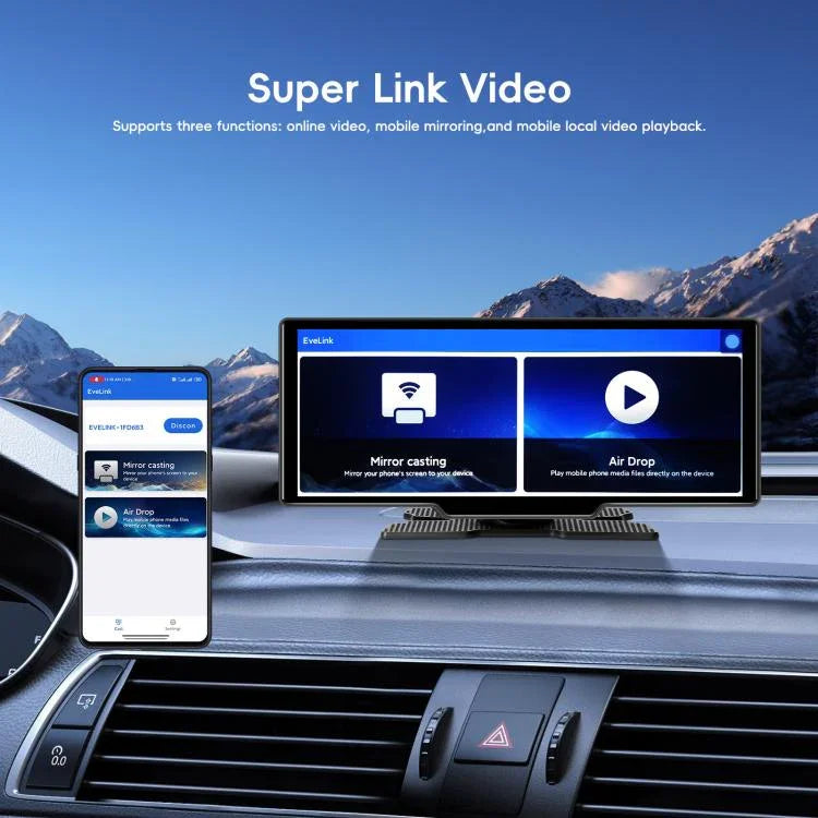 Gravador de Carro 4K HD Navegador de Carro Carplay Monitor Central de Carro, A4473