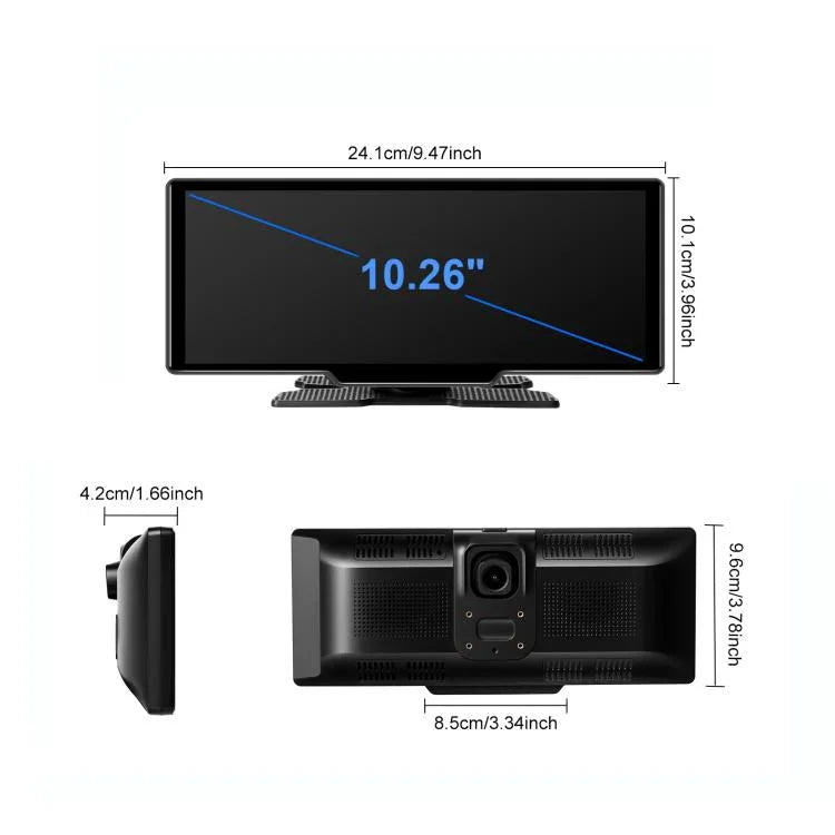Gravador de Carro 4K HD Navegador de Carro Carplay Monitor Central de Carro, A4473