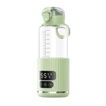 Portable Baby Bottle Warmer 15000mAh Wireless Smart Heating Cup with Adjustable Temp & Constant 48H Warm, IPX6 Waterproof, Glass White, Glass Green, Stainless White, Stainless Green