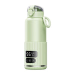 Portable Baby Bottle Warmer 15000mAh Wireless Smart Heating Cup with Adjustable Temp & Constant 48H Warm, IPX6 Waterproof, Glass White, Glass Green, Stainless White, Stainless Green