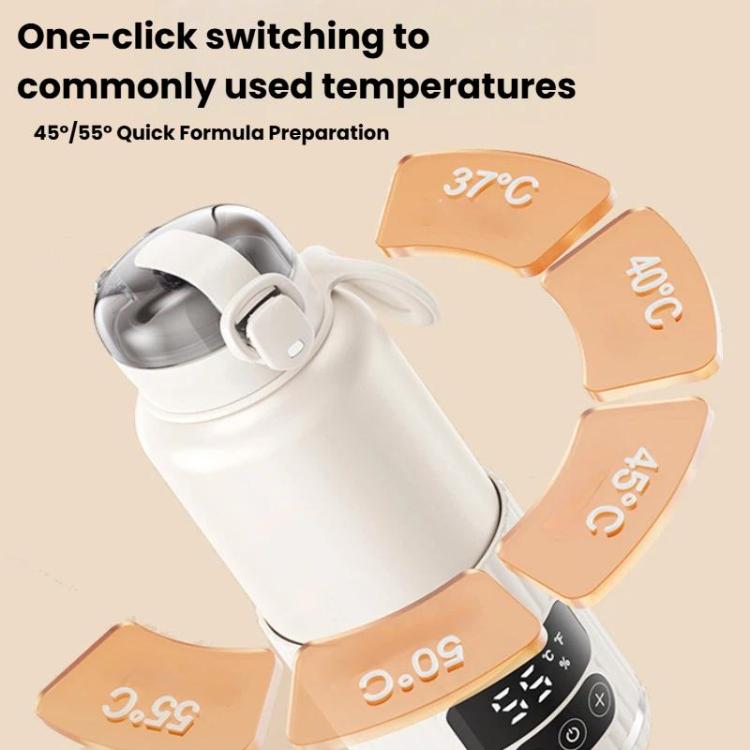 Portable Baby Bottle Warmer 15000mAh Wireless Smart Heating Cup with Adjustable Temp & Constant 48H Warm, IPX6 Waterproof, Glass White, Glass Green, Stainless White, Stainless Green