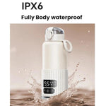 Portable Baby Bottle Warmer 15000mAh Wireless Smart Heating Cup with Adjustable Temp & Constant 48H Warm, IPX6 Waterproof, Glass White, Glass Green, Stainless White, Stainless Green