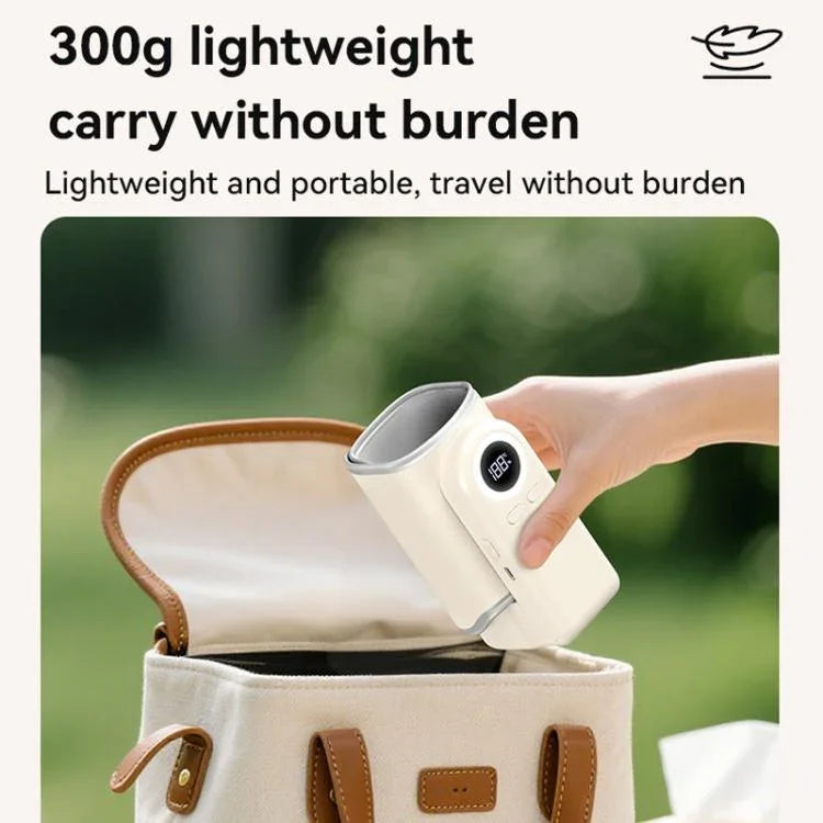 Manga Portátil para Aquecedor de Biberão de Bebé, Manga de Aquecimento Sem Fios com Bateria Incorporada de 10000mAh e Luz Noturna