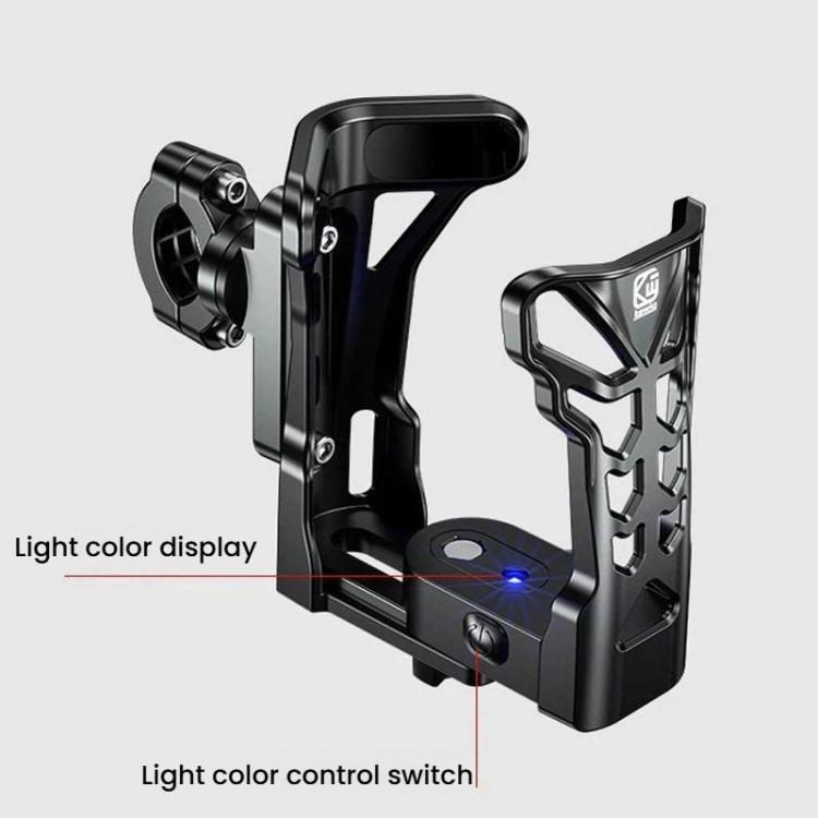 Suporte para Copo de Bicicleta com Luzes Ambiente de 5 Cores, Suporte para Garrafa de Água para Motociclo Kewig SHJ-2