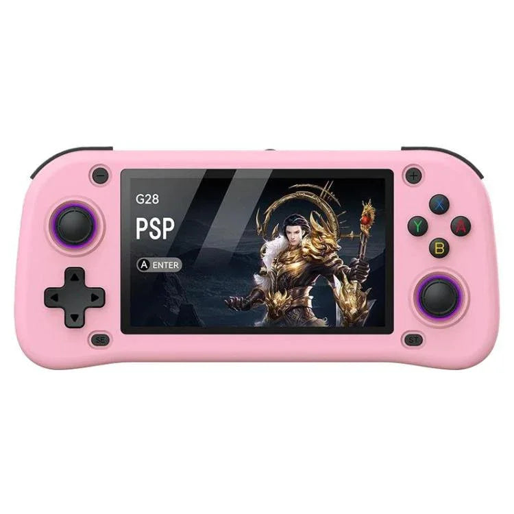 Consola de Jogos Portátil de Código Aberto G28 de 4,3 polegadas com Ecrã IPS HD, ARM Quad-Core Cortex-A7 1,3GHz, 64GB