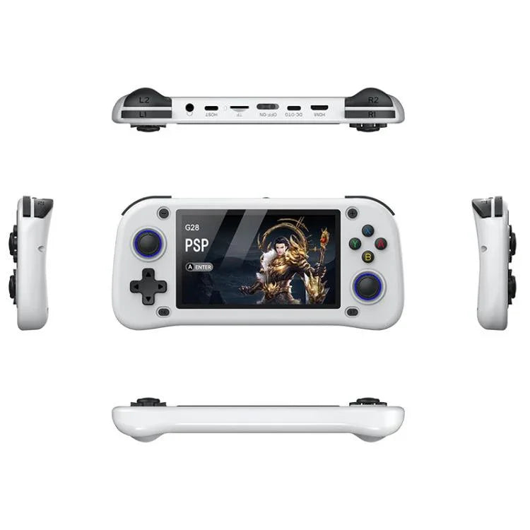 Consola de Jogos Portátil de Código Aberto G28 de 4,3 polegadas com Ecrã IPS HD, ARM Quad-Core Cortex-A7 1,3GHz, 64GB