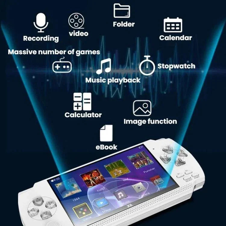 Consola de Jogos de Bolso X6 de 4,3 polegadas HD, Portátil, 8G com Câmara, 32G sem Câmara