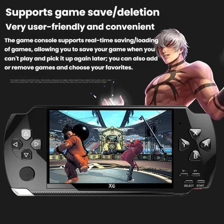 Consola de Jogos de Bolso X6 de 4,3 polegadas HD, Portátil, 8G com Câmara, 32G sem Câmara