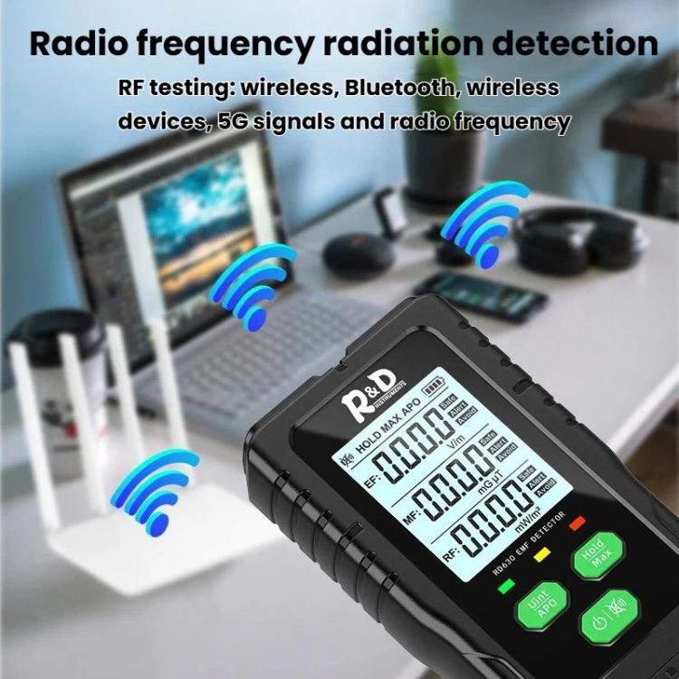 R&D INSTRUMENTS RD630 Detector de Campo Elétrico, Campo Magnético e RF 3 em 1, Testador de Radiação Eletromagnética, RD630