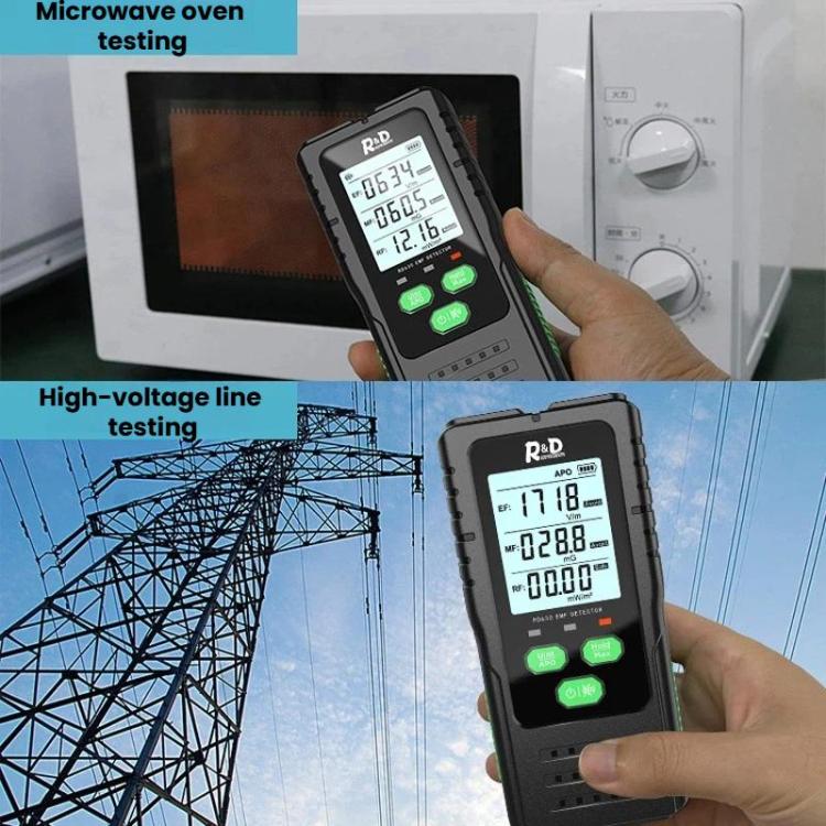 R&D INSTRUMENTS RD630 Detector de Campo Elétrico, Campo Magnético e RF 3 em 1, Testador de Radiação Eletromagnética, RD630
