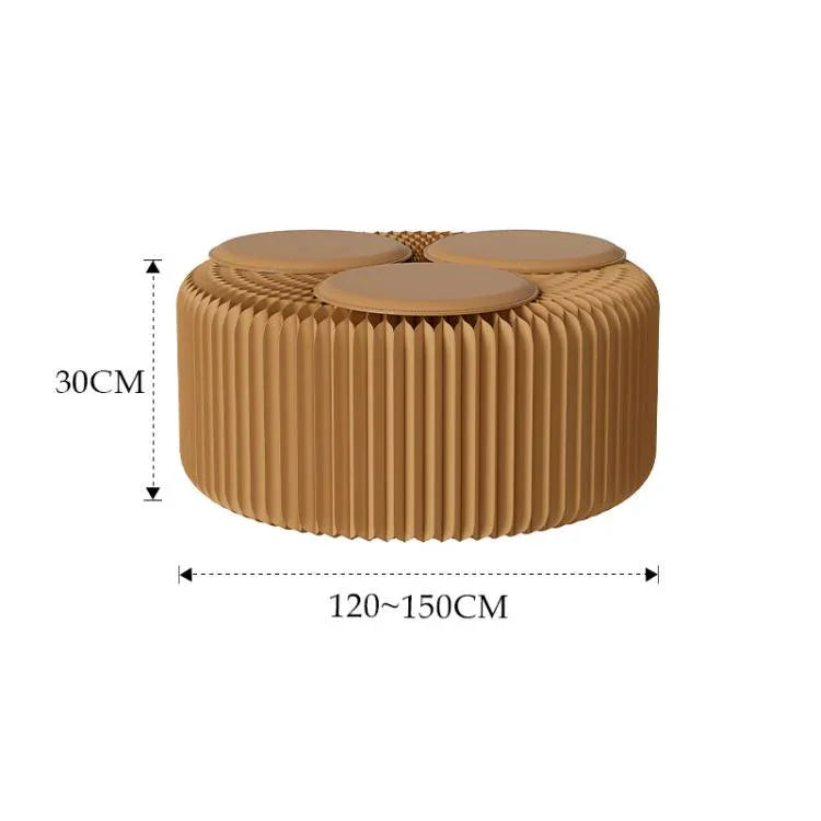 Accordion Expandable Paper Bench Folding Sofa Chair Entryway Stool, Height 30cm 3-Seater Brown, Height 30cm 6-Seater Brown, Height 30cm 9-Seater Brown, Height 44cm 3-Seater Brown, Height 44cm 6-Seater Brown, Height 44cm 9-Seater Brown                  ...