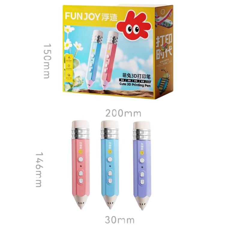 FUNJOY CH415-14 Caneta de Impressão 3D Recarregável com Luz Indicadora para Crianças, Caneta Estéreo 3D de Baixa Temperatura, Rosa+4 Rolos, Rosa+14 Rolos, Azul+4 Rolos, Azul+14 Rolos, Roxo+4 Rolos, Roxo+14 Rolos