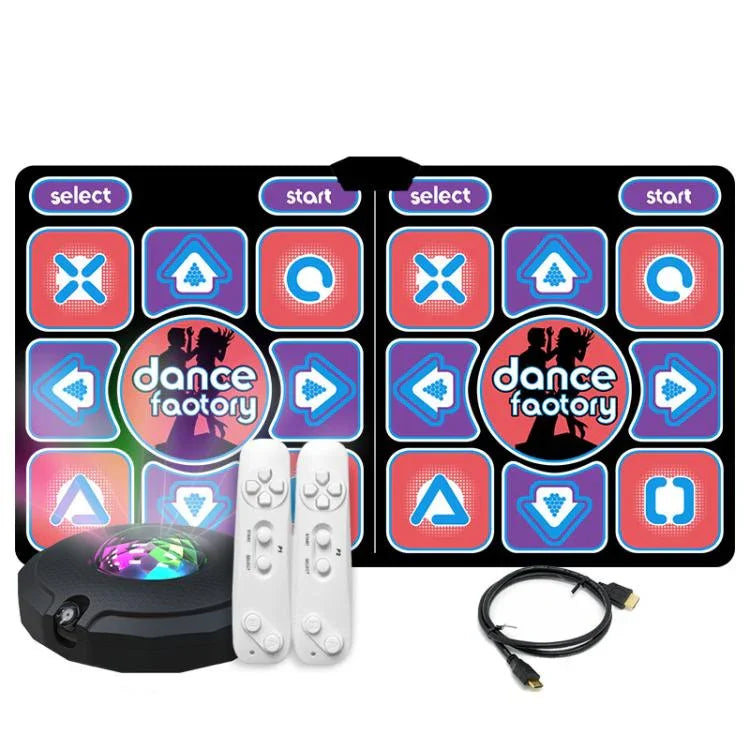 Tapete de Dança com Sensor de Movimento AR para TV e PC, Comando de Jogo Fitness Sem Fios para Dois Jogadores com HDMI e Cartão de Memória de 16GB, Estilo Casal, Estilo Veludo