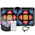 Tapete de Dança com Sensor de Movimento AR para TV e PC, Comando de Jogo Fitness Sem Fios para Dois Jogadores com HDMI e Cartão de Memória de 16GB, Estilo Casal, Estilo Veludo