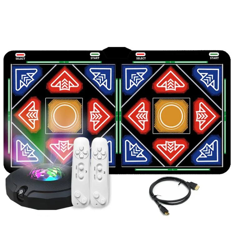 Tapete de Dança com Sensor de Movimento AR para TV e PC, Comando de Jogo Fitness Sem Fios para Dois Jogadores com HDMI e Cartão de Memória de 16GB, Estilo Casal, Estilo Veludo