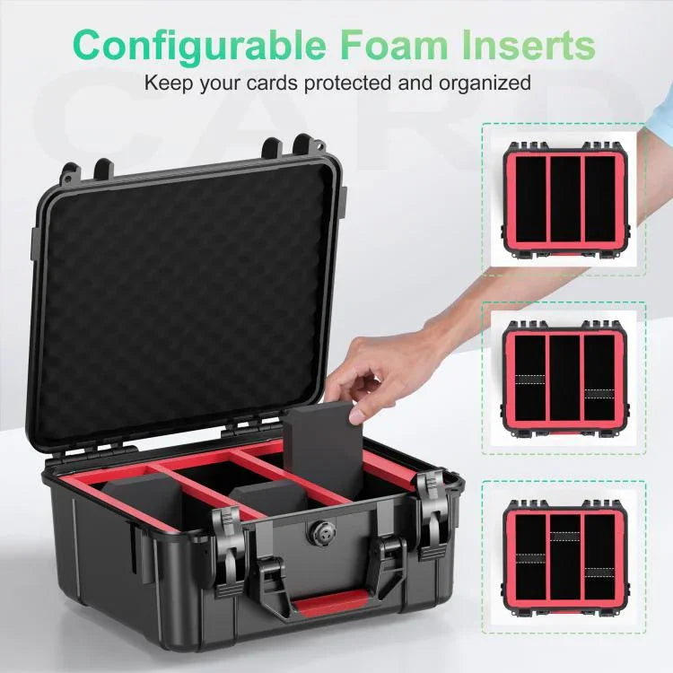 Estojo Resistente à Humidade e Impermeável para Cartões de Jogo STARTRC GAMES, Mala à Prova de Explosão, Estojo Rígido de Grande Capacidade para Armazenamento de Cartões