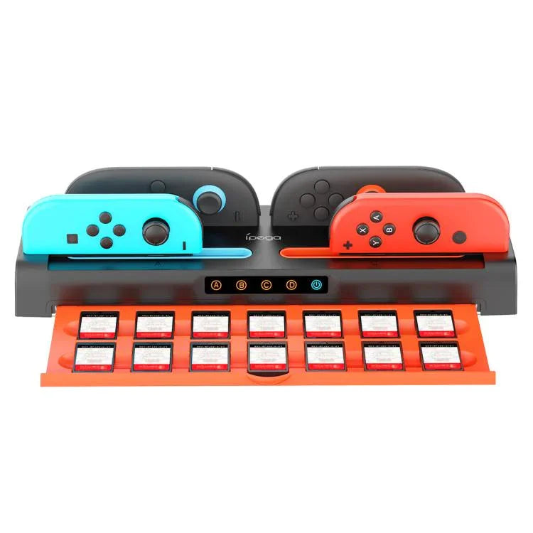Base de Carregamento e Suporte para Cartões de Jogo Ipega 8 em 1 para Nintendo Switch 2 / Switch Joy-Con