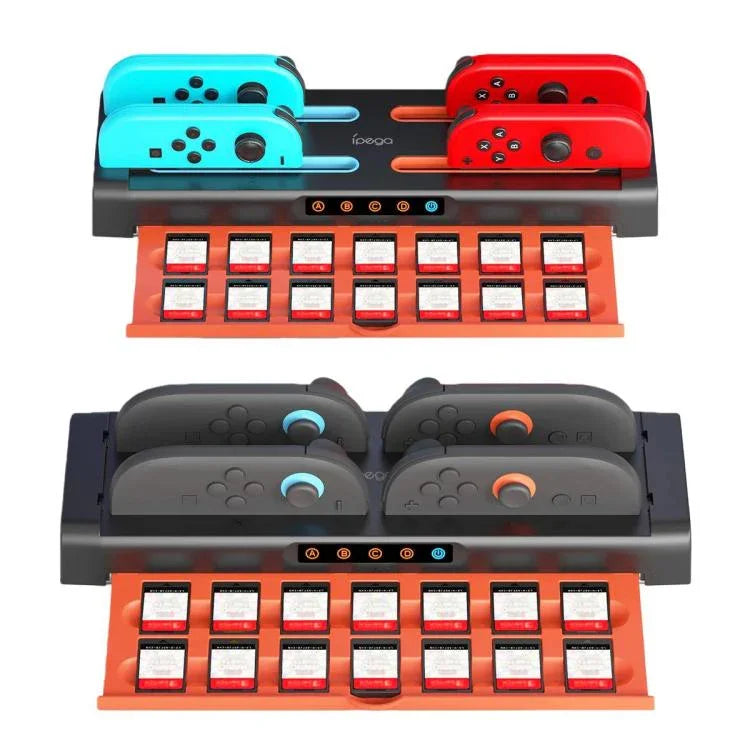 Base de Carregamento e Suporte para Cartões de Jogo Ipega 8 em 1 para Nintendo Switch 2 / Switch Joy-Con