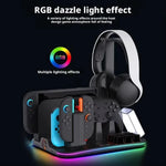 ipega Dock de Carregamento Multifuncional 12 em 1 para Nintendo Switch 2/Carregamento Switch Joy-Con, Dock para Comando Pro, Ventoinha de Arrefecimento, Organizador de Jogos e Auscultadores, 12 em 1