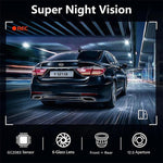 Câmara de tablier para carro 4K, conectada por WiFi ao smartphone, gravação dupla, frente+interior, frente+interior+GPS, frente+traseira, frente+traseira+GPS