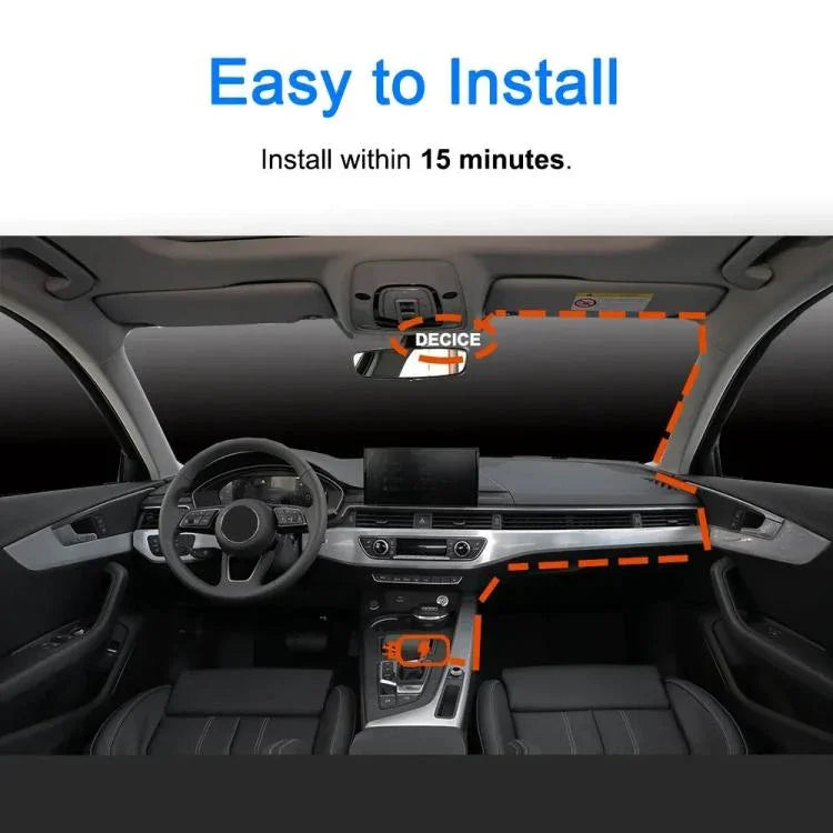 Câmara de tablier para carro 4K, conectada por WiFi ao smartphone, gravação dupla, frente+interior, frente+interior+GPS, frente+traseira, frente+traseira+GPS