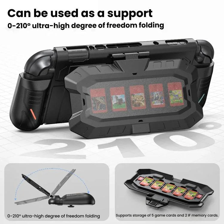 Para Nintendo Switch 2 STARTRC GAMES Estojo Protetor Mech Máquina com Armazenamento Removível para Cartões de Jogo, Estojo Protetor Mech
