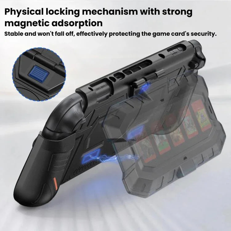Para Nintendo Switch 2 STARTRC GAMES Estojo Protetor Mech Máquina com Armazenamento Removível para Cartões de Jogo, Estojo Protetor Mech