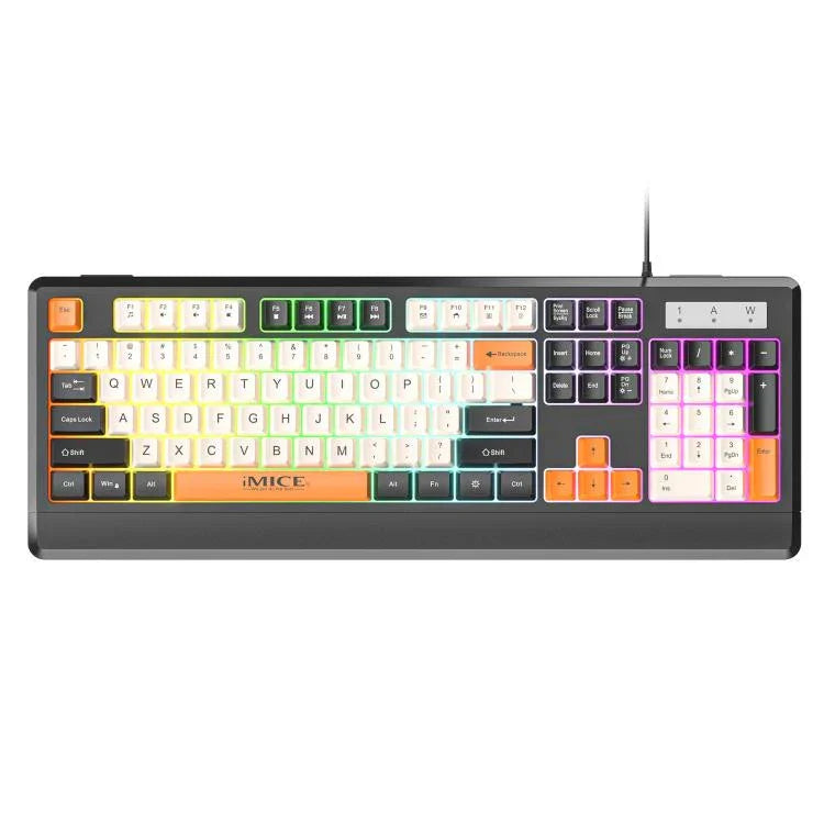 Teclado com Teclas Coloridas Retroiluminadas USB com Fios iMICE AK-100