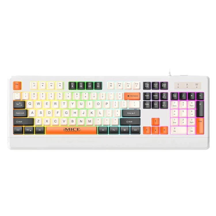 Teclado com Teclas Coloridas Retroiluminadas USB com Fios iMICE AK-100