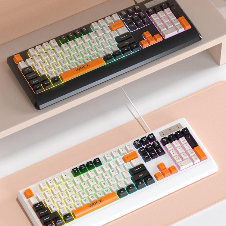 Teclado com Teclas Coloridas Retroiluminadas USB com Fios iMICE AK-100