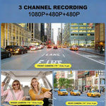 DVR para carro com visão noturna por infravermelhos HD 1080P de 3,16 polegadas, frente + interior (sem Wi-Fi), frente + interior + traseira (sem Wi-Fi), frente + interior + conectividade Wi-Fi, frente + interior + traseira + conectividade Wi-Fi