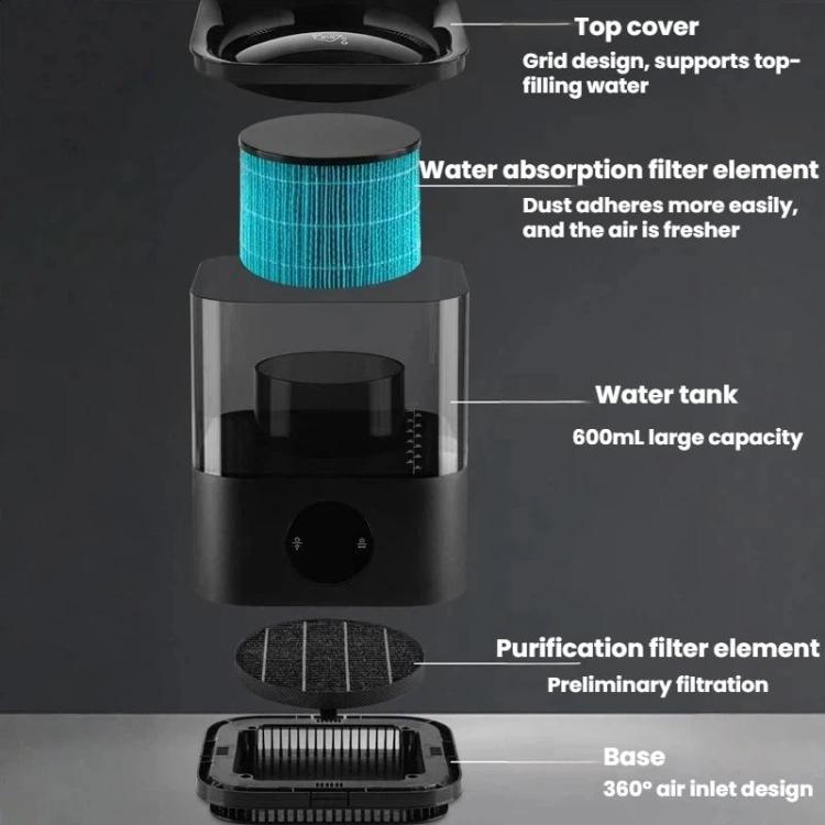 Humidificador Sem Névoa com Detecção Inteligente Purificador de Ar com Luz Noturna