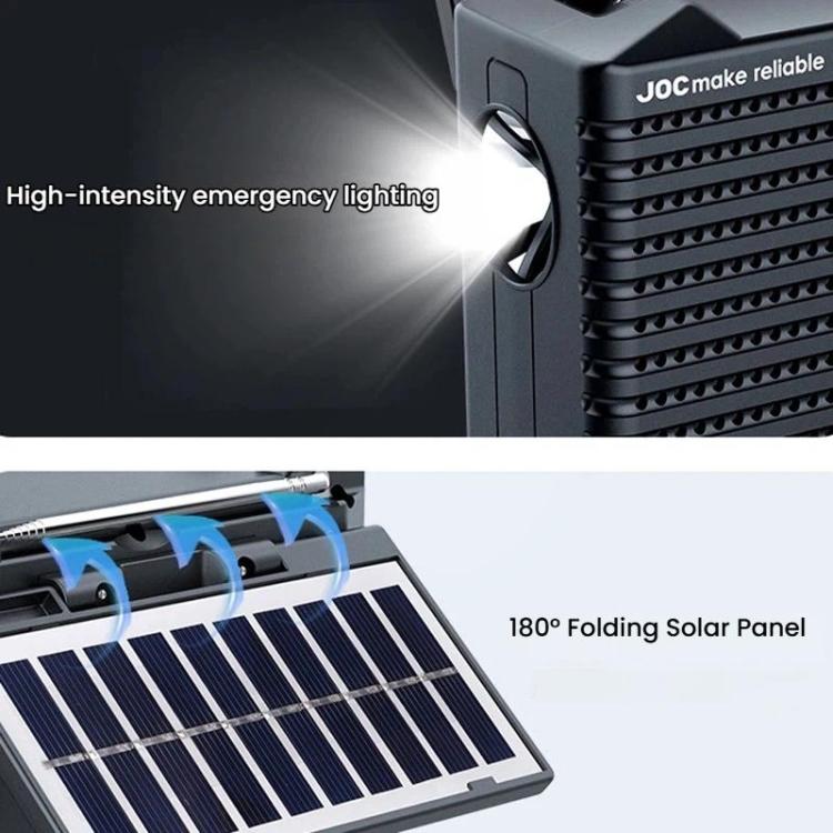 JOC TG-099BT-S Rádio Solar de Banda Completa com Lanterna Rádio Bluetooth Portátil, JOC TG-099BT-S