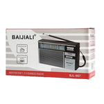BAIJIALI BJL-667 Rádio Portátil Multibanda FM AM SW com Botão Independente, BAIJIALI BJL-667