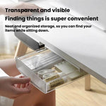 Hidden Under-Desk Drawer Storage Box Drill-Free Organizer Box, Transparent White Small, Transparent Black Small, Matte Black Medium, Matte Transparent Medium, Transparent Black Large, Transparent White Large, Matte White Large, Matte Black Large